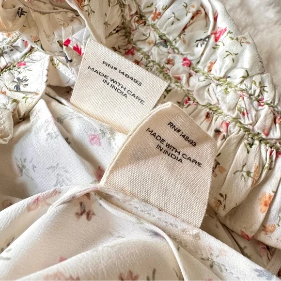 ✨🪷🍧DÔEN ‘Elle & Dew’ Silk Cottage Breeze Floral Embroidered Loungewear Set XS✨ - Picture 15 of 17